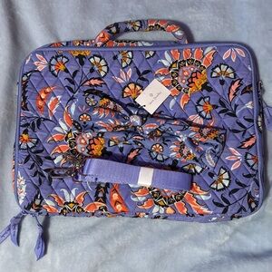 Vera Bradley Laptop Bag Crossbody Workstation Mural Garden Set Adjustable Strap